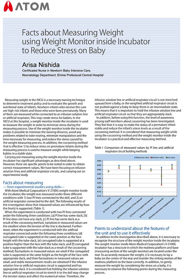 Facts about Measuring Weight using Weight Monitor inside Incubator to Reduce Stress on Baby